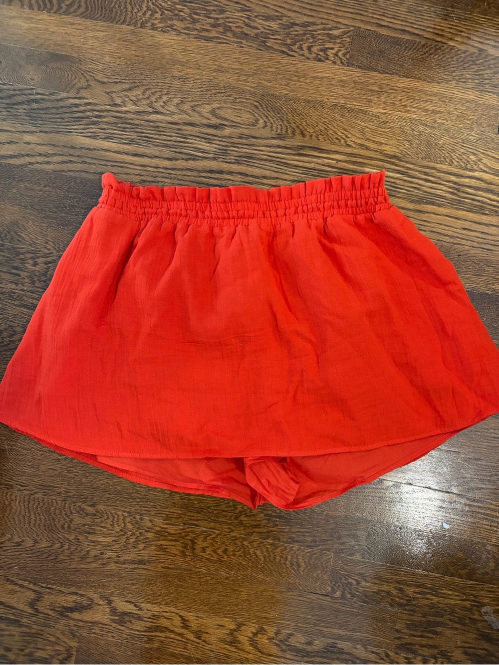 Women’s Red Elastic-Waist Casual Skort